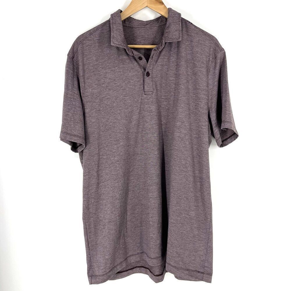Lululemon Polo Shirt Size Medium Mens Maroon Metal Vent Tech Stretch Performance